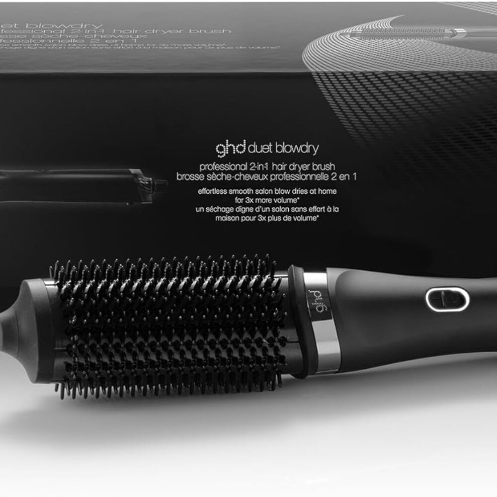 NEW - GHD Duet Blowdry Hair Dryer Brush Wet to Blow Dried No Heat Damage B21551